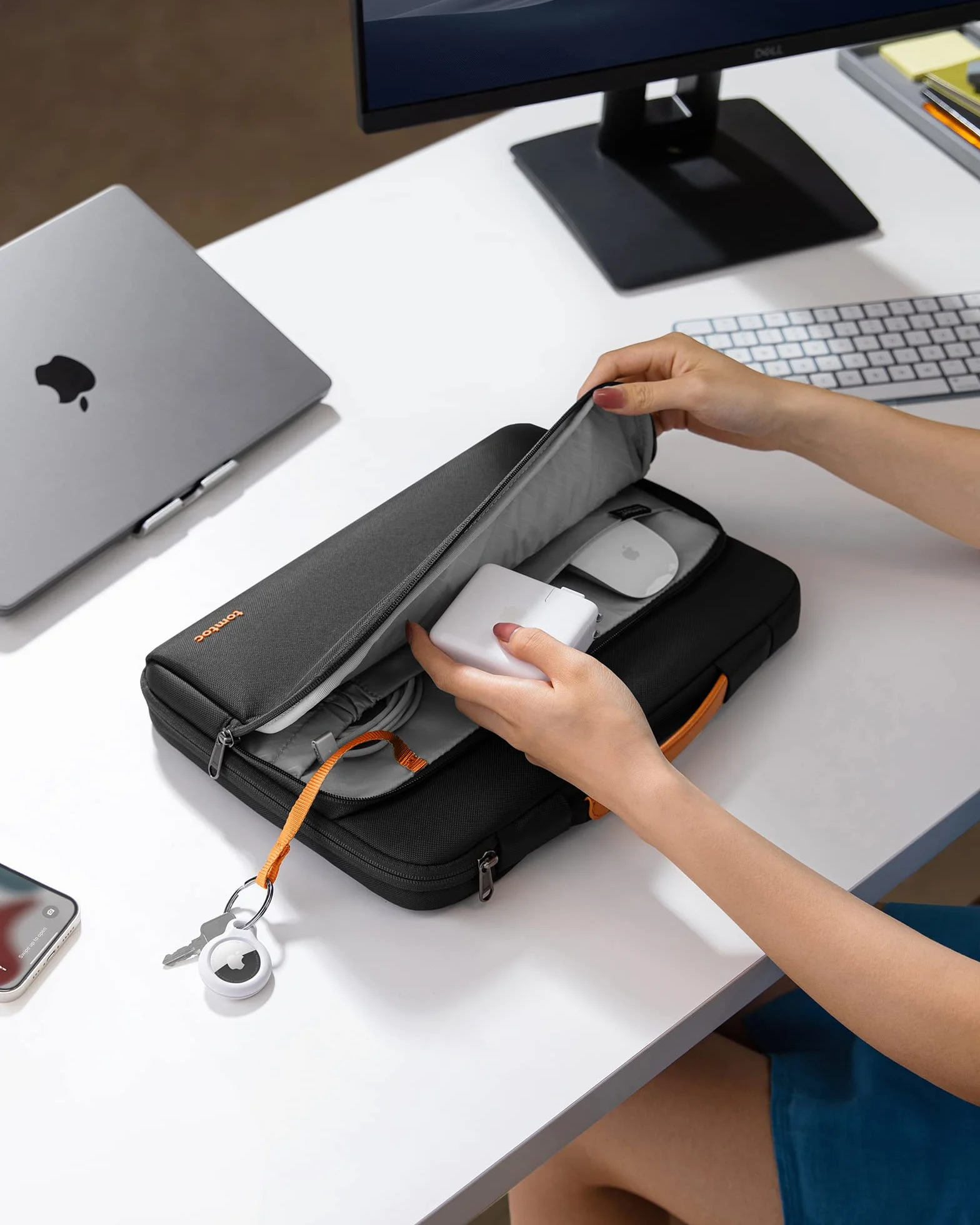 tomtoc Etui pokrowiec 360° na 13-calowego MacBook Air 2024-2018 M3/A3113 M2/A2681 M1/A2337, 13-calowego MacBook Pro M2/A2686 M1/A2338 2022-2016, wodoodporna torba laptopa pokrowiec na laptopa aktówka
