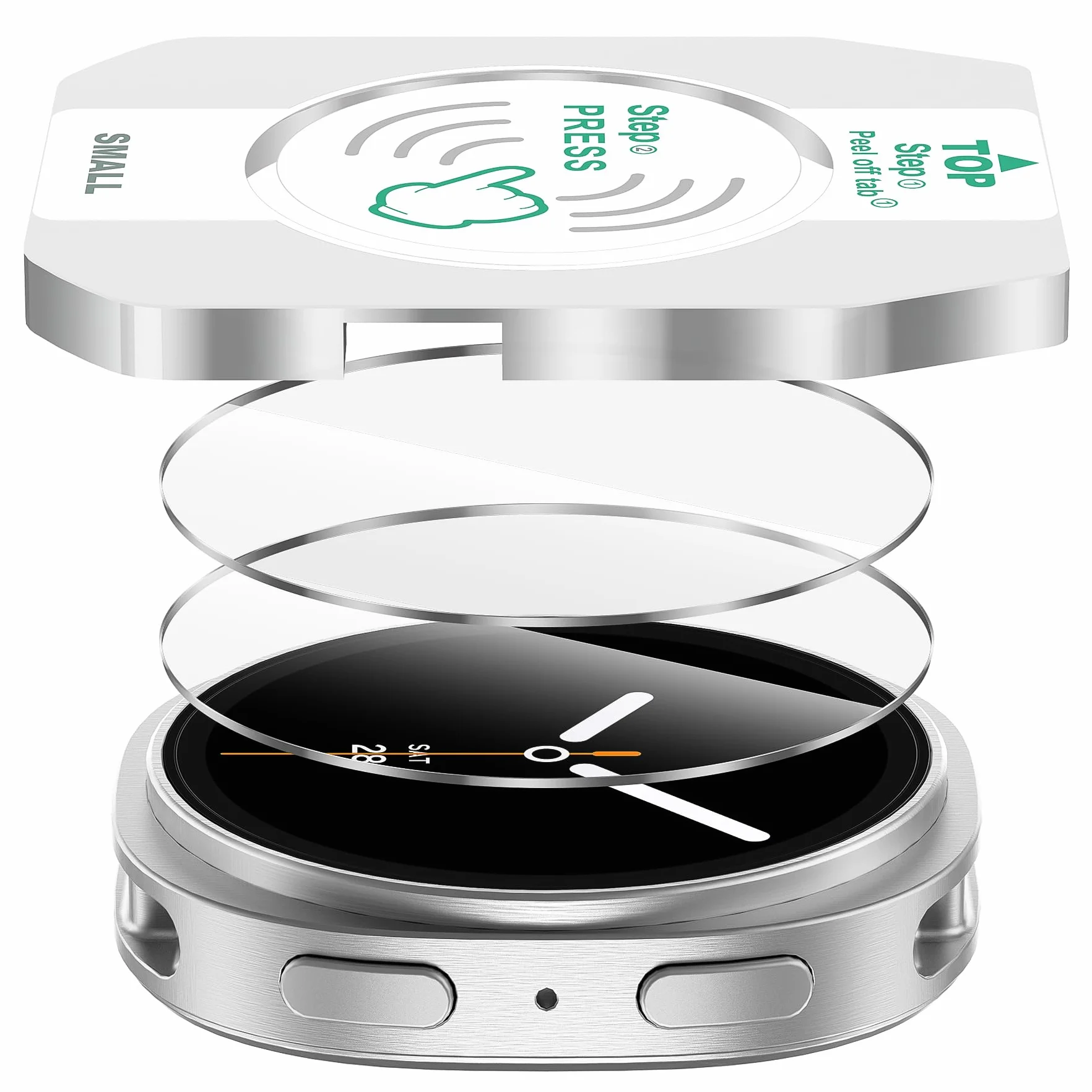Diruite 2 Sztuki Ochraniacz Ekranu do Samsung Galaxy Watch 8 40mm,HD Szkło Hartowane Folia Ochronna,Przejrzystość（HD）,40mm