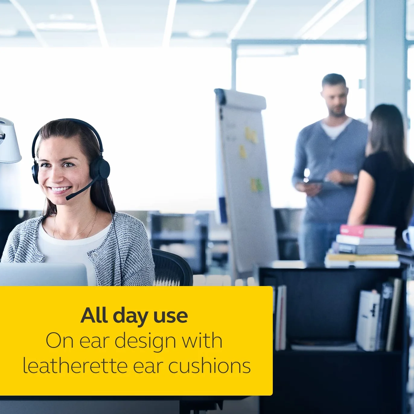 Jabra Evolve 30 UC Stereo Headset – Unified Communications Headphones for VoIP Softphone with Passive Noise Cancellation – USB-Cable with Controller – Black