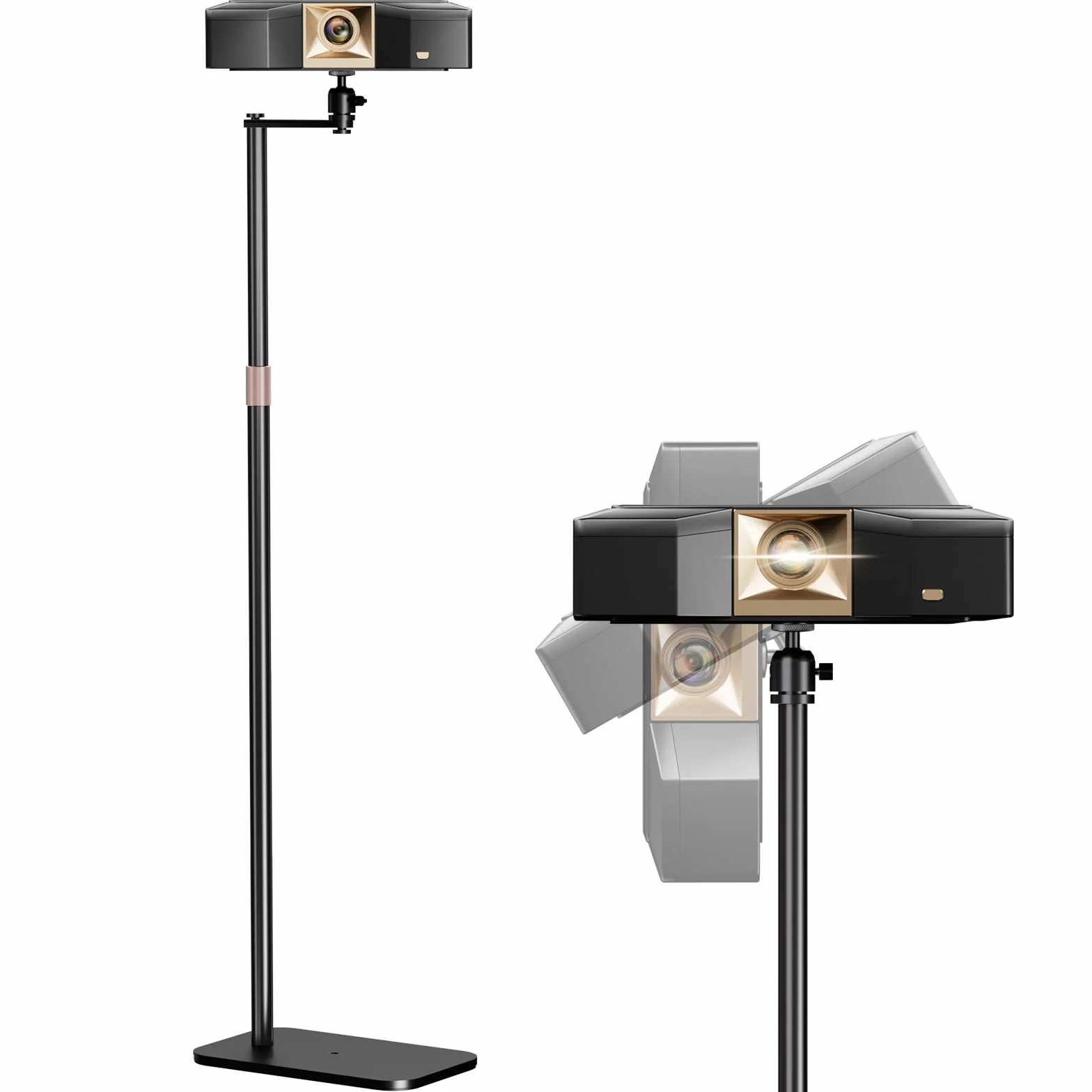 PUTORSEN Stojak do projektora, obracany o 360°, nośność do 5 kg, kompatybilny z rzutnikami, kamerami i kamerami internetowymi do domu, biura i na zewnątrz