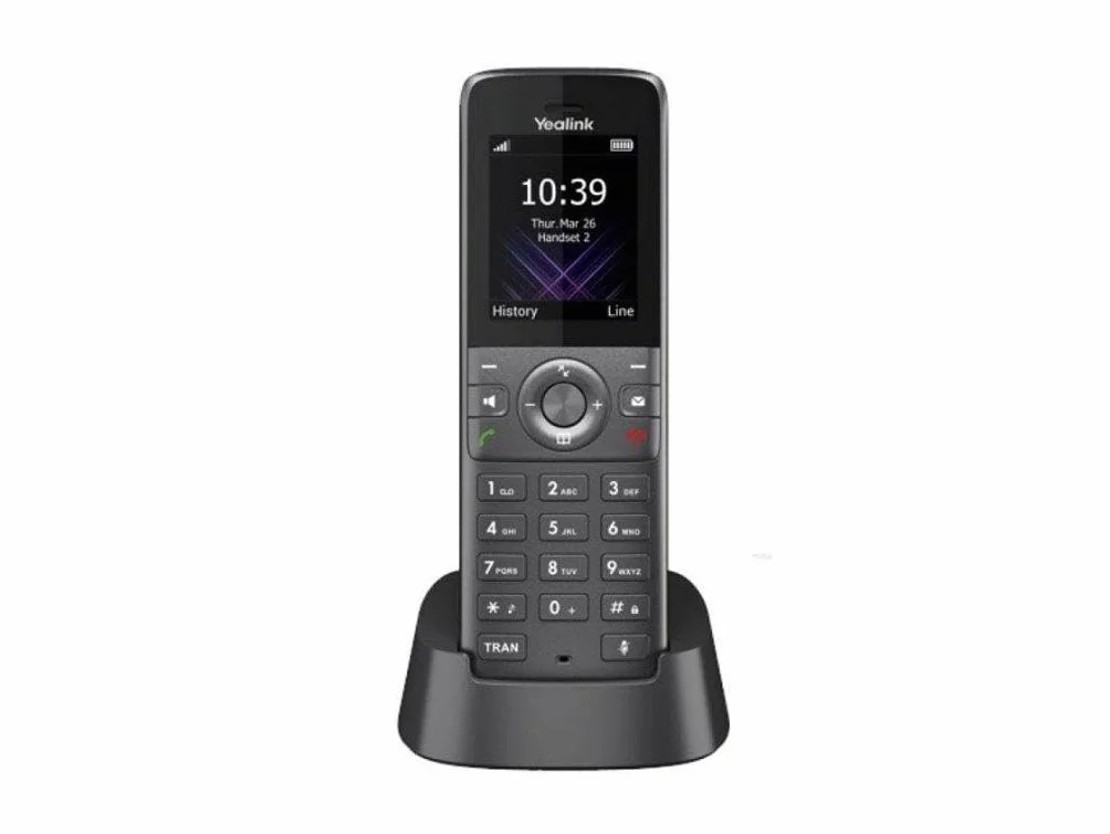 Yealink W73H IP-DECT zestaw słuchawkowy z kolorowym wyświetlaczem (1,8 cala 128 x 160 TFT kolorowy), stacja dokująca z zasilaczem