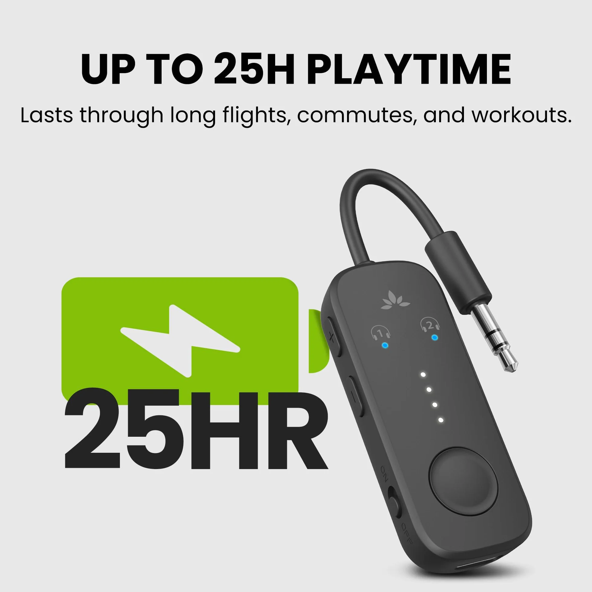 Avantree Relay Bluetooth adapter Qualcomm aptX Adaptive HD audio 25h pracy nadajnik AirPods Bose samolot