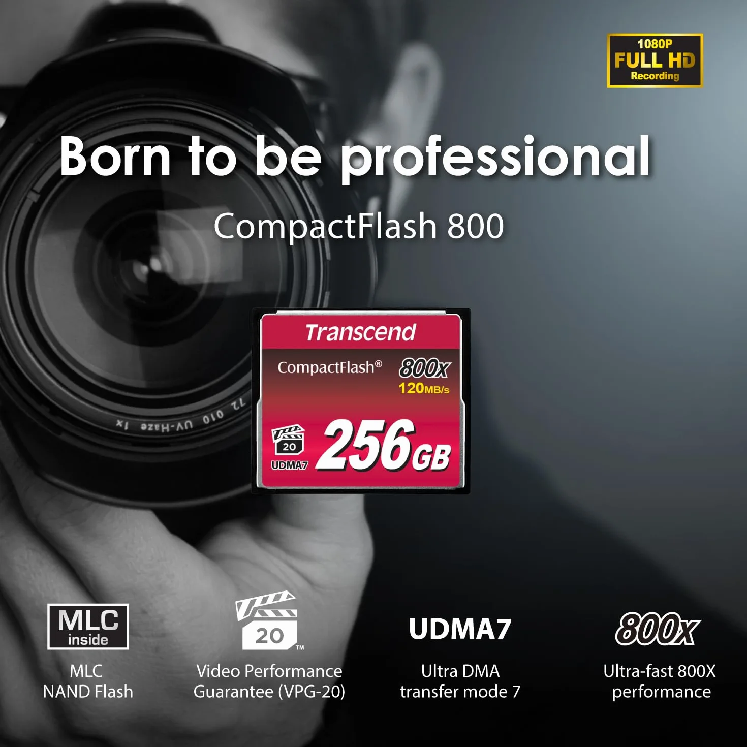 Transcend CF800 | 32GB CF card | MLC NAND flash, up to 120/60 MB/s (TS32GCF800)
