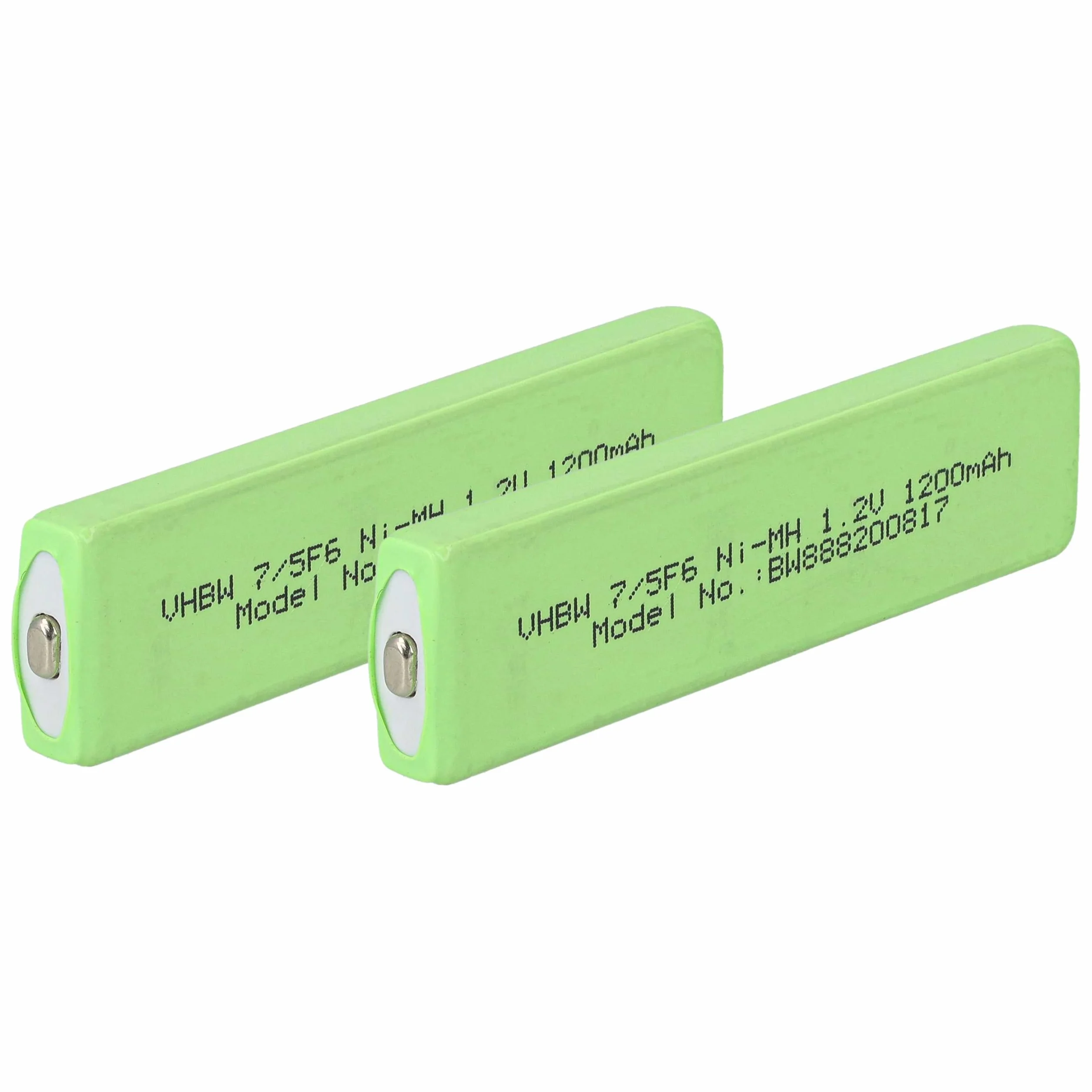 vhbw 2 x bateria zamienna do Sony NC-6WM, NC-5WM, NC-4WM, NH10WM do odtwarzacza CD (1100 mAh, 1,2 V, NiMH), akumulator 7/5F6, przycisk Top