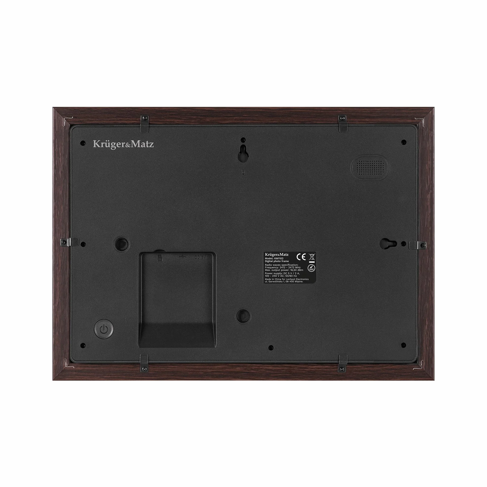 Krüger&Matz Cyfrowa Ramka na Zdjęcia FRAMEO 1280x800 px 10,1" Wi-Fi MicroSD Odtwarzanie Klipów Wideo Timer Pogoda Drewniana Ramka KM1102