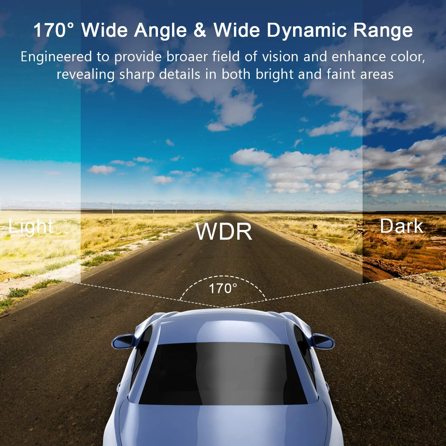 BOOGIIO 1080P FHD Car Driving Recorder 3'' IPS Screen 170° Wide Angle Kamera przednia z 32G SD Card