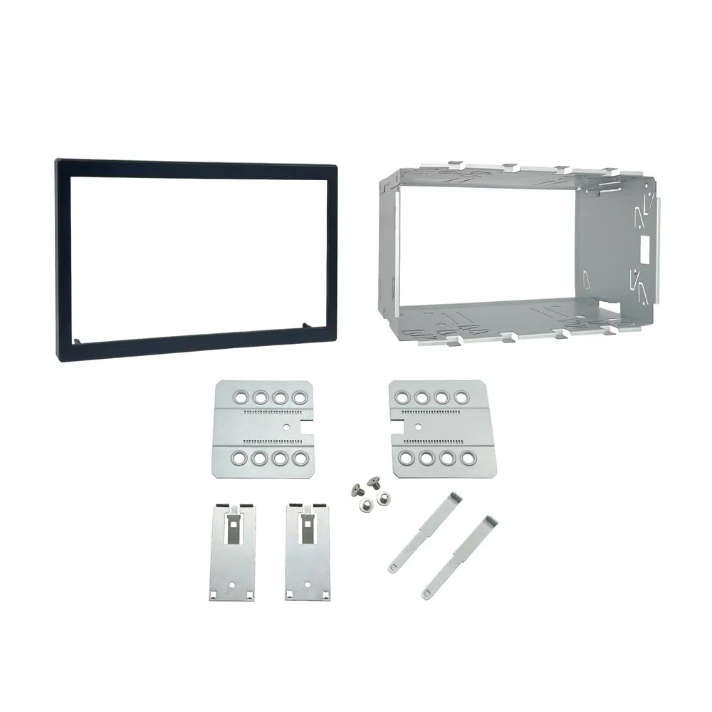 DYNAVIN Uniwersalna ramka do montażu radia samochodowego, podwójna rama 2 DIN, metalowa rama, zestaw montażowy do radia samochodowego z podwójnym DIN, odtwarzacz DVD, nawigacja GPS; MFK-H