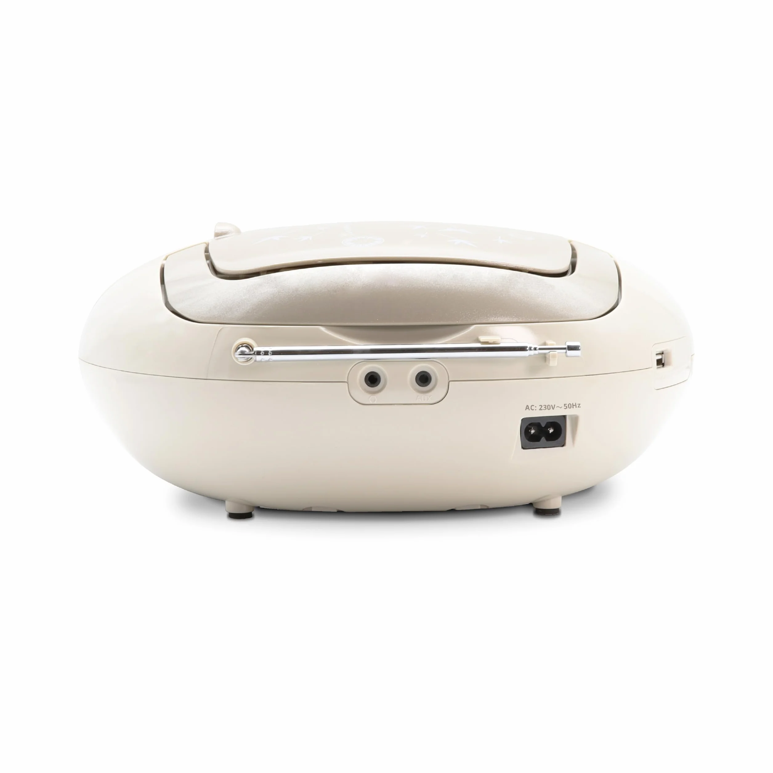 MOOOV Soft Grey przenośny odtwarzacz CD CD-R CD-RW CD-MP3 radio FM port USB dźwięk stereo 6W