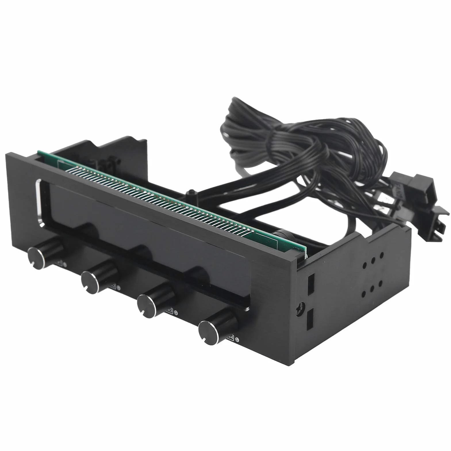 STW‑6041 Kontroler Wentylatora do Procesora Komputera, PC 5,25" Wielofunkcyjny Panel Multimedialny z 4-kanałowym Panelem Przednim, Komputerowy Kontroler Wentylatora PWM i Regulator Temperatury