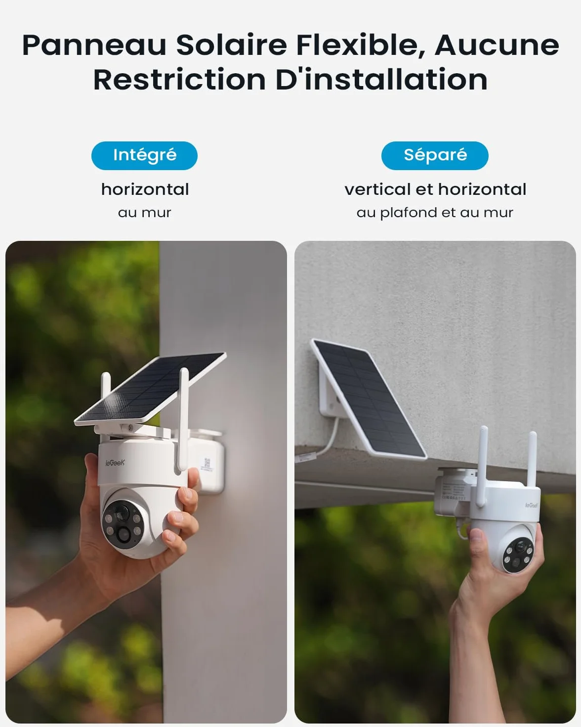 ieGeek Bezprzewodowa zewnętrzna kamera WiFi 2K Solar