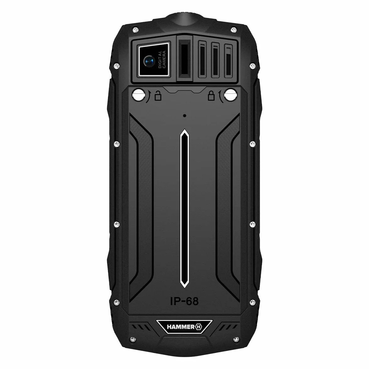 Hammer H Rock Ekran 2,4” wzmocniona konstrukcją latarka bateria 1800 mAh, telefon na budowę, warsztat, halę produkcyjną.