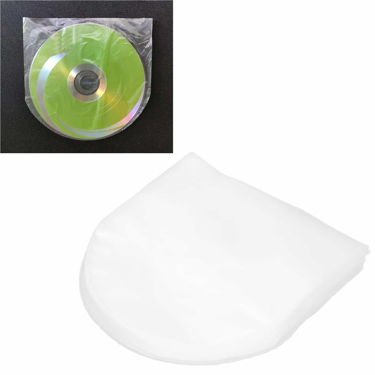 Wewnętrzny Rękaw CD DVD Pokrowce na CD Plastikowe Wewnętrzne Rękawy Polietylen (Pe) 100 szt. Wewnętrzne Rękawy CD DVD Przezroczysty Plastikowy Rękaw na 5-calowe CD i DVD Mini
