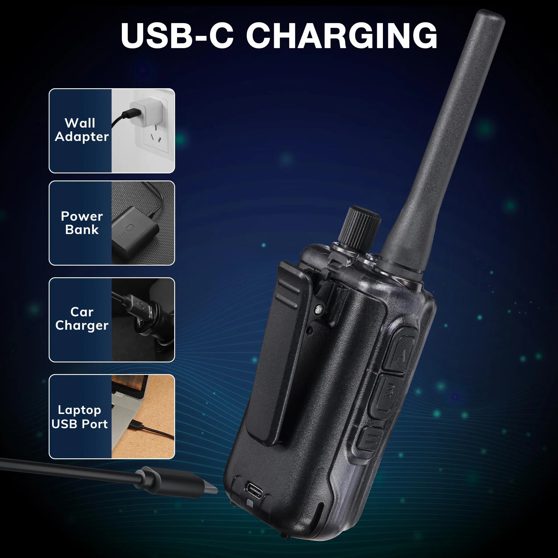 BAOFENG GT-5R Mini 5W dwupasmowe radio przenośne, Krótkofalówka UHF VHF, Programowanie aplikacji bezprzewodowych, podwójny PTT, Ladowanie przez USB-C, 999 kanałów, Szary(2 sztuki)