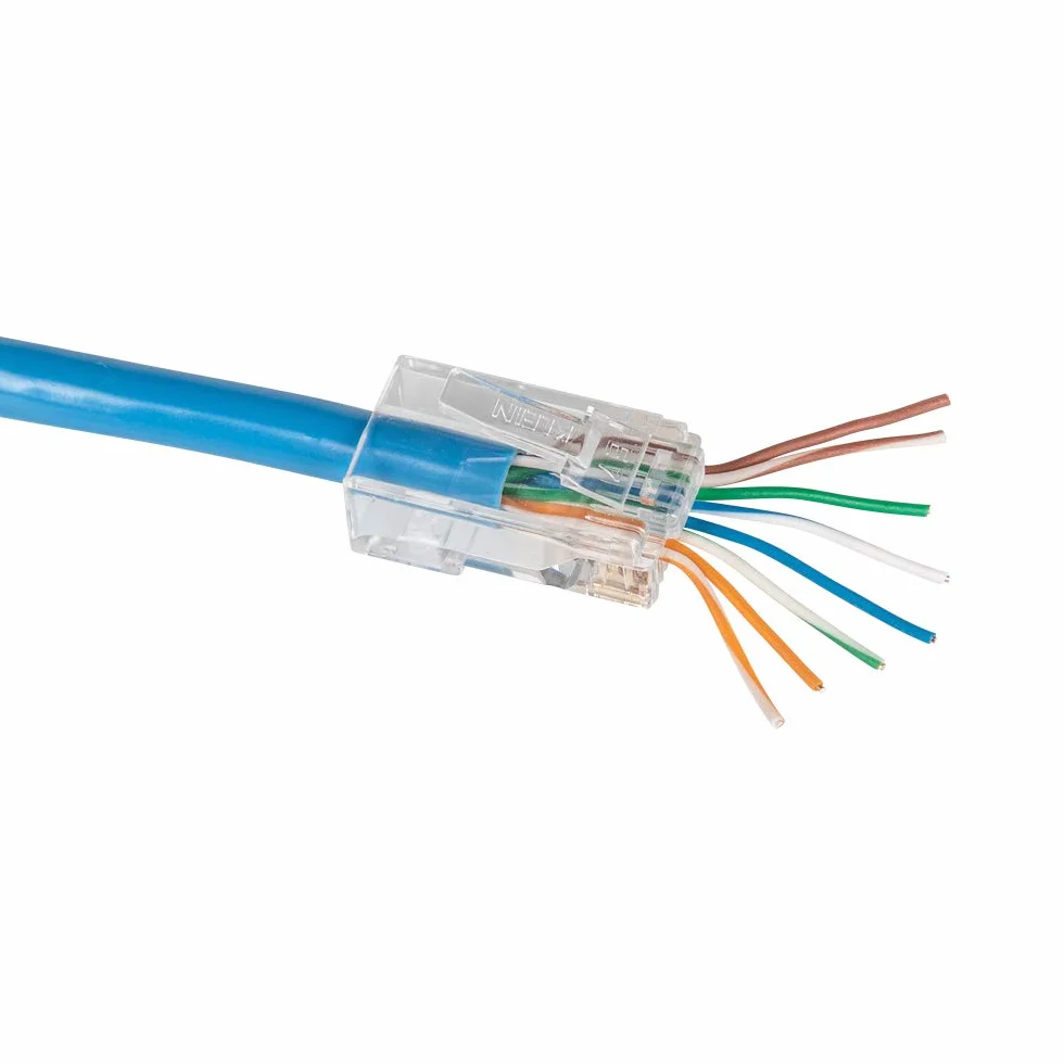 Klein Tools Modułowa wtyczka danych Pass-Thru, RJ45 CAT6, złącza przelotowe 50 sztuk, VDV826-703