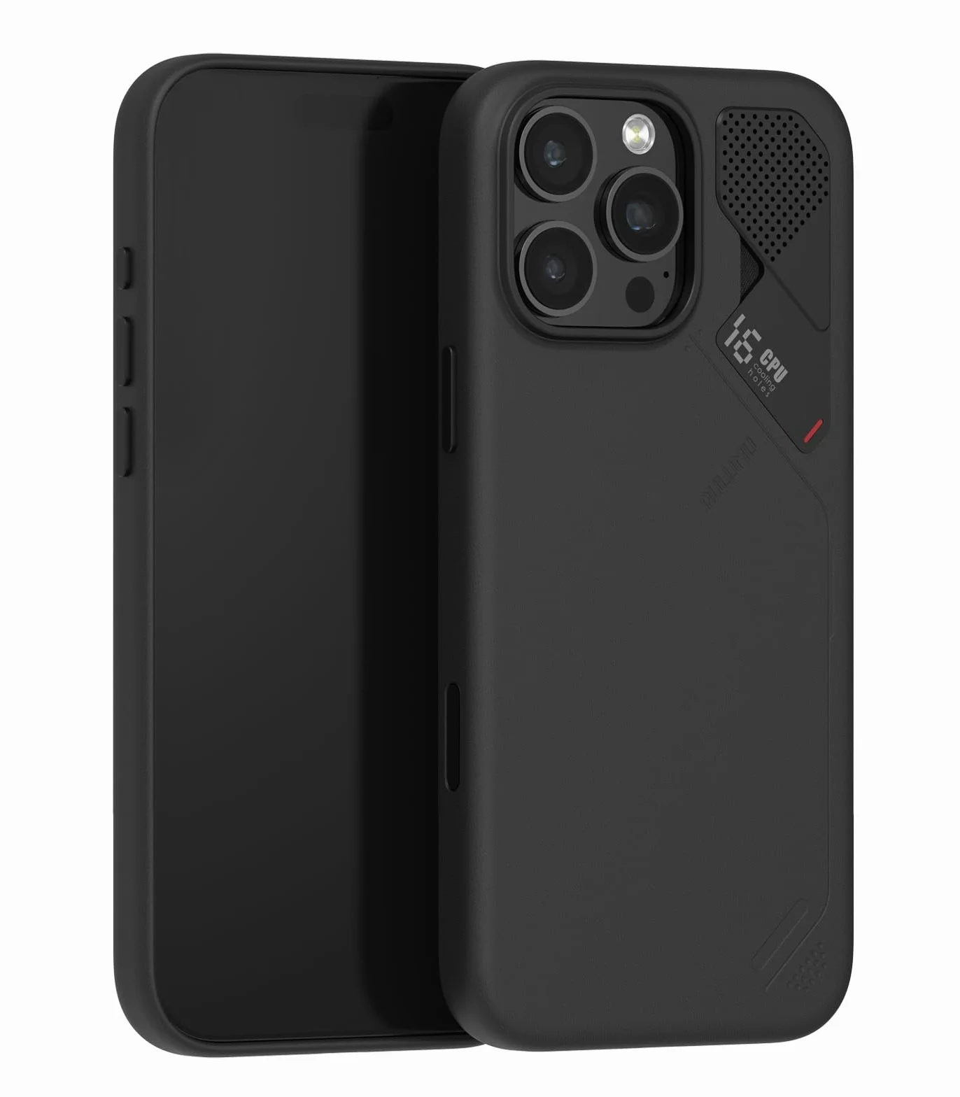 Aulumu A16 wegańskie skórzane etui chłodzące do iPhone'a 16 Pro Max, zaktualizowane sterowanie kamerą, z żeberkami chłodzącymi, luksusowy komfort, kompatybilne z MagSafe, kompletne owijanie, czarne