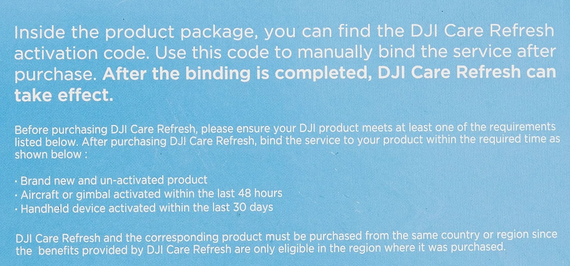 DJI Care Refresh 1-Year Plan (DJI Avata) niebieski
