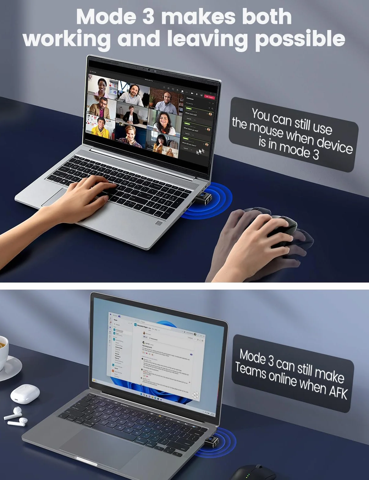 meatanty Metalowy mały symulator myszy, niewykrywalny ruch USB, automatyczny Wiggler z ekranem, 3 tryby poruszania myszką, giggler Toggler Juggler utrzymuje komputer, laptop, budzenie, biuro, zdalna