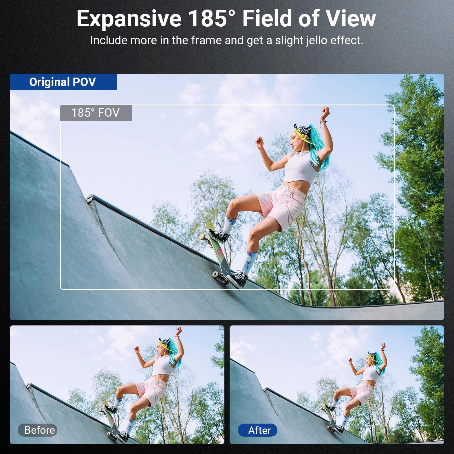 NEEWER Obiektyw szerokokątny 185° FOV HD wielowarstwowe szkło optyczne do DJI Osmo Action 6