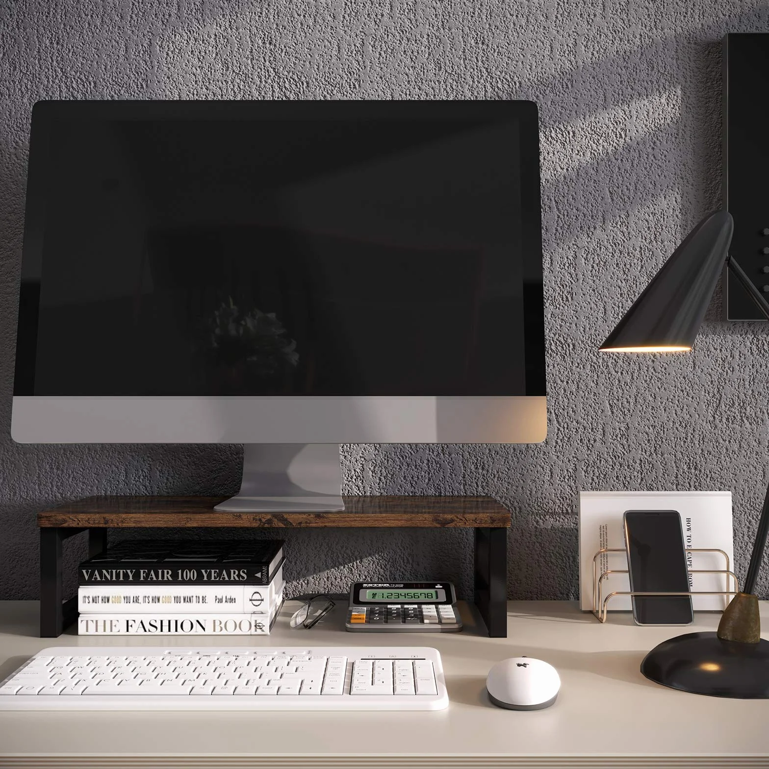 OROPY Stojak na monitor drewniany vintage 55x23x14 cm ciemnobrązowy