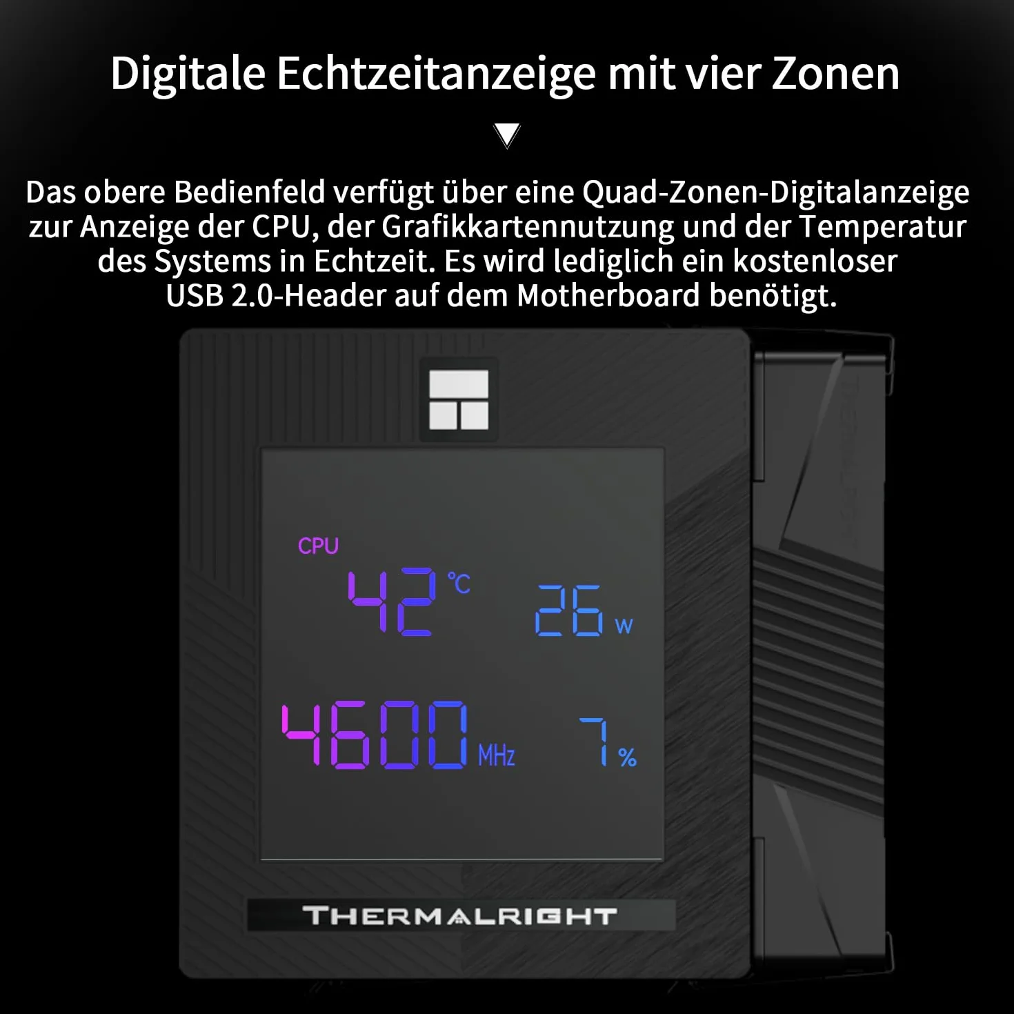 Thermalright Phantom Spirit 120 Digital EVO CPU chłodnica powietrza, 7 heat pipes CPU, wentylator Dual 120 mm PWM, Digital Screen Top Cover, do AM4/AM5/Intel LGA1700/1851/1150/1151/1200, chłodzenie PC