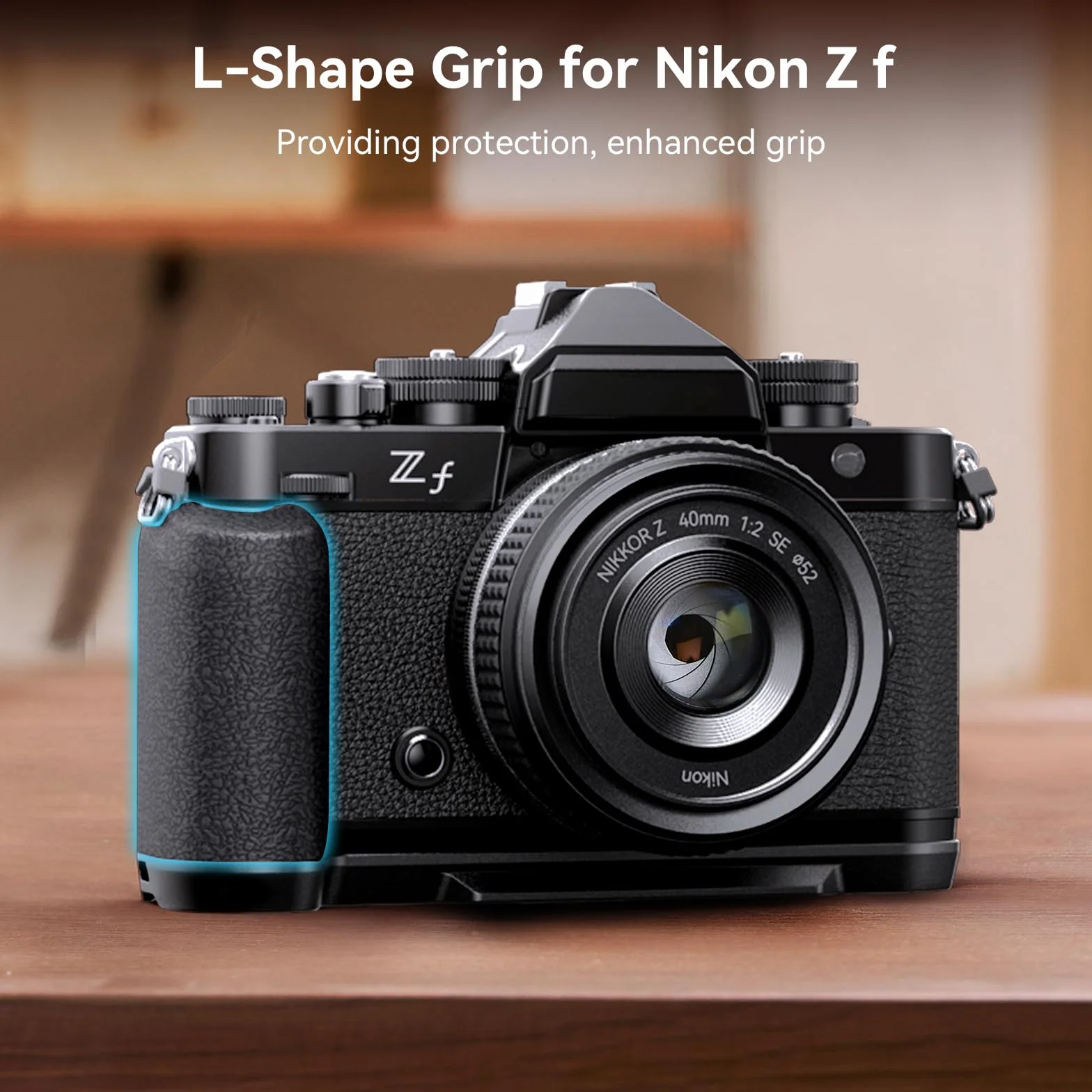 SMALLRIG Z f Handgrip L-Shape Grip dla Nikon Aparatu z Ergonomicznym Silikonowym Uchwytem, Wbudowaną Płytką Szybkiego Zwalniania dla Arca do Szybkiego Włączania Statywu/Fotografowania z Ręki - 4262
