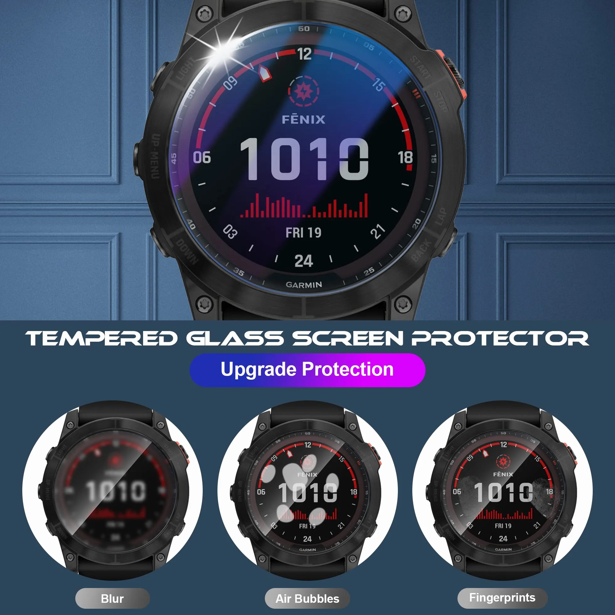 NEWZEROL 4 Sztuki Folii Ochronnych na Wyświetlacz Kompatybilne z Garmin Fenix 8 51mm Solar/8 pro AMOLED 51mm/Fenix 7X 51mm /7X Solar/Sapphire Solar [Bez pęcherzyków Powietrza] Wysokiej Rozdzielczości