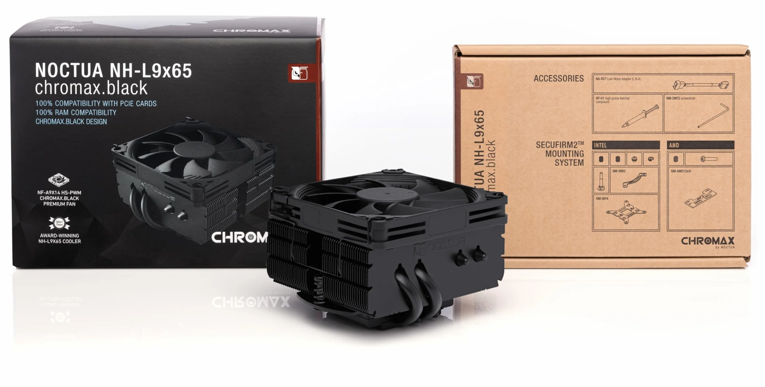 Noctua NH-L9x65 chromax.black Niskoprofilowy Cooler CPU 65 mm Czarny
