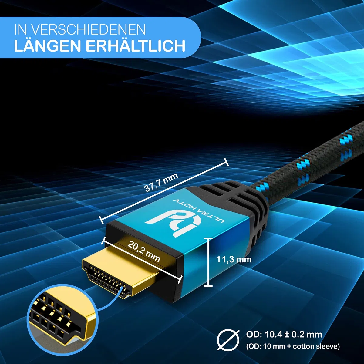 Kabel Ultra HDTV 4K HDMI - 2-metrowy kabel high speed HDMI 2.0b - certyfikat premium - 18 GBit/s - 4K@60Hz - rozdzielczość do 4096x2160 - ochrona przed załamaniem
