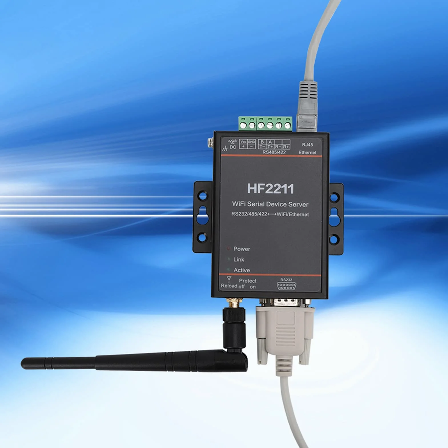 Serwer Szeregowy HF-2211 Konwerter RS232 na WIFI Ethernet i RS422 dla Komunikacji Seryjnej Sieciowej Urządzeń Przemysłowych i Automatyzacji