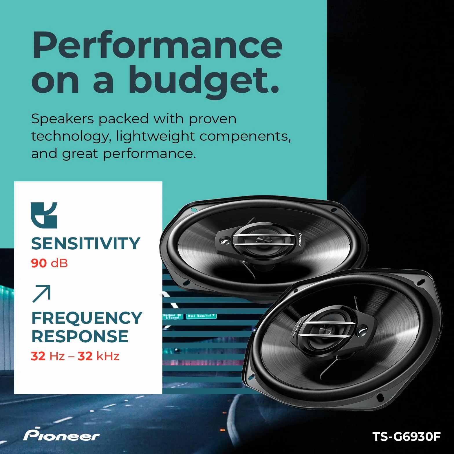 Pioneer TS-G6930F 6"x9" 3-drożne głośniki współosiowe 400W 45W RMS 70mm