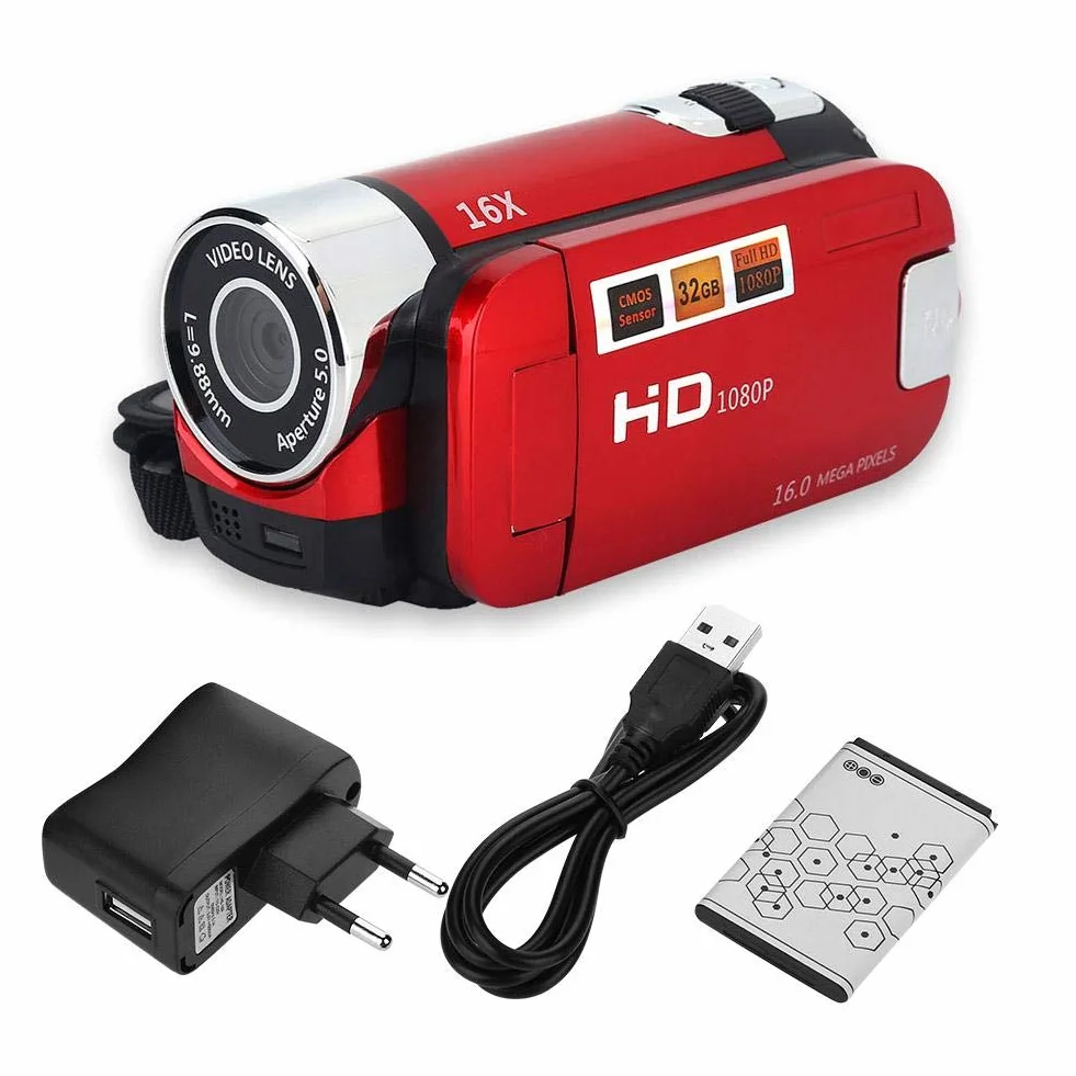 Cyfrowa kamera wideo Full HD 1080p 16x obracany ekran 270° DV 2,7 cala
