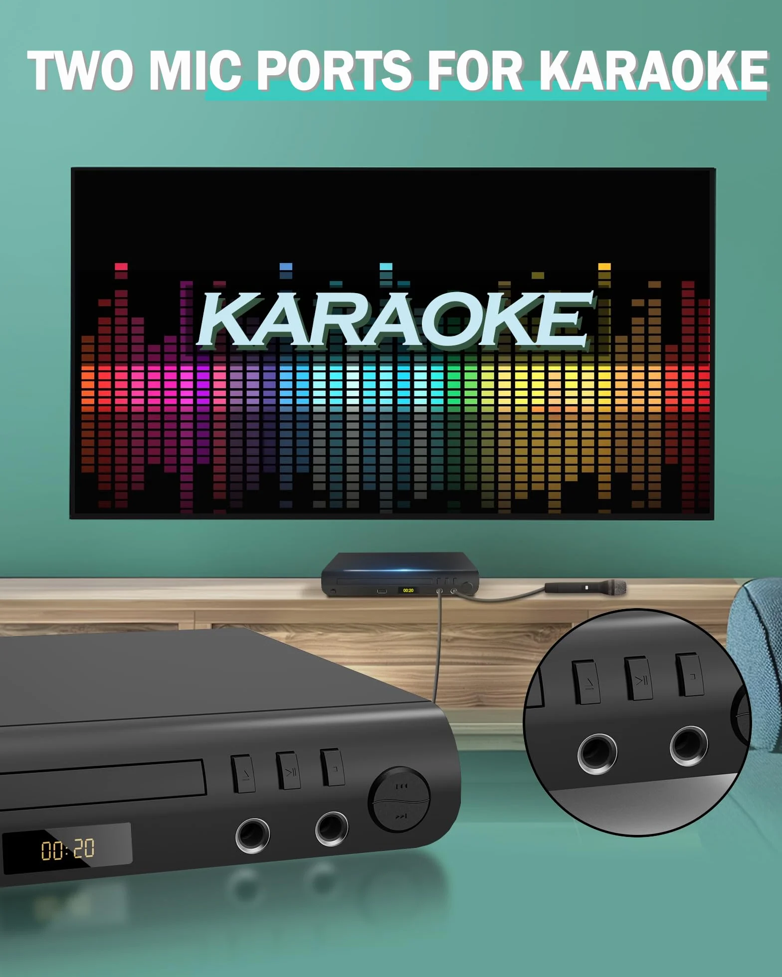 Odtwarzacz DVD 1080P HD HDMI z Karaoke USB PAL/NTSC
