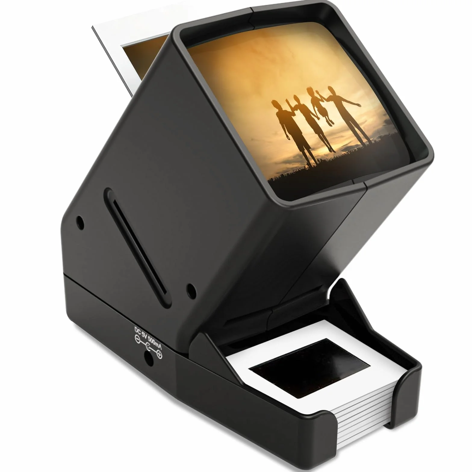 DigitConvert Przeglądarka slajdów 35 mm, powiększenie 3x, zasilanie przez USB/zasilanie bateryjne - do slajdów 35 mm i negatywnych negatywów folii (baterie 4AA w zestawie)