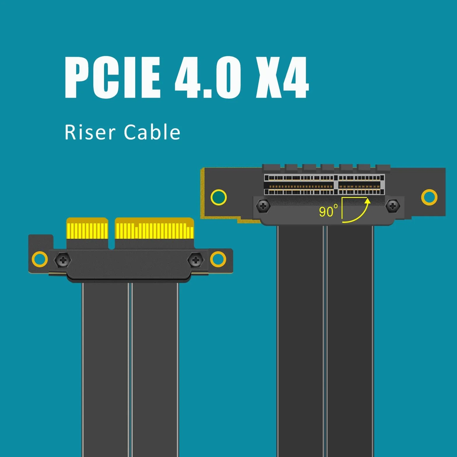 GLOTRENDS 600mm PCIe 4.0 X4 Riser Kabel dla M.2, WiFi, Firewire, USB, kart dźwiękowych itp.