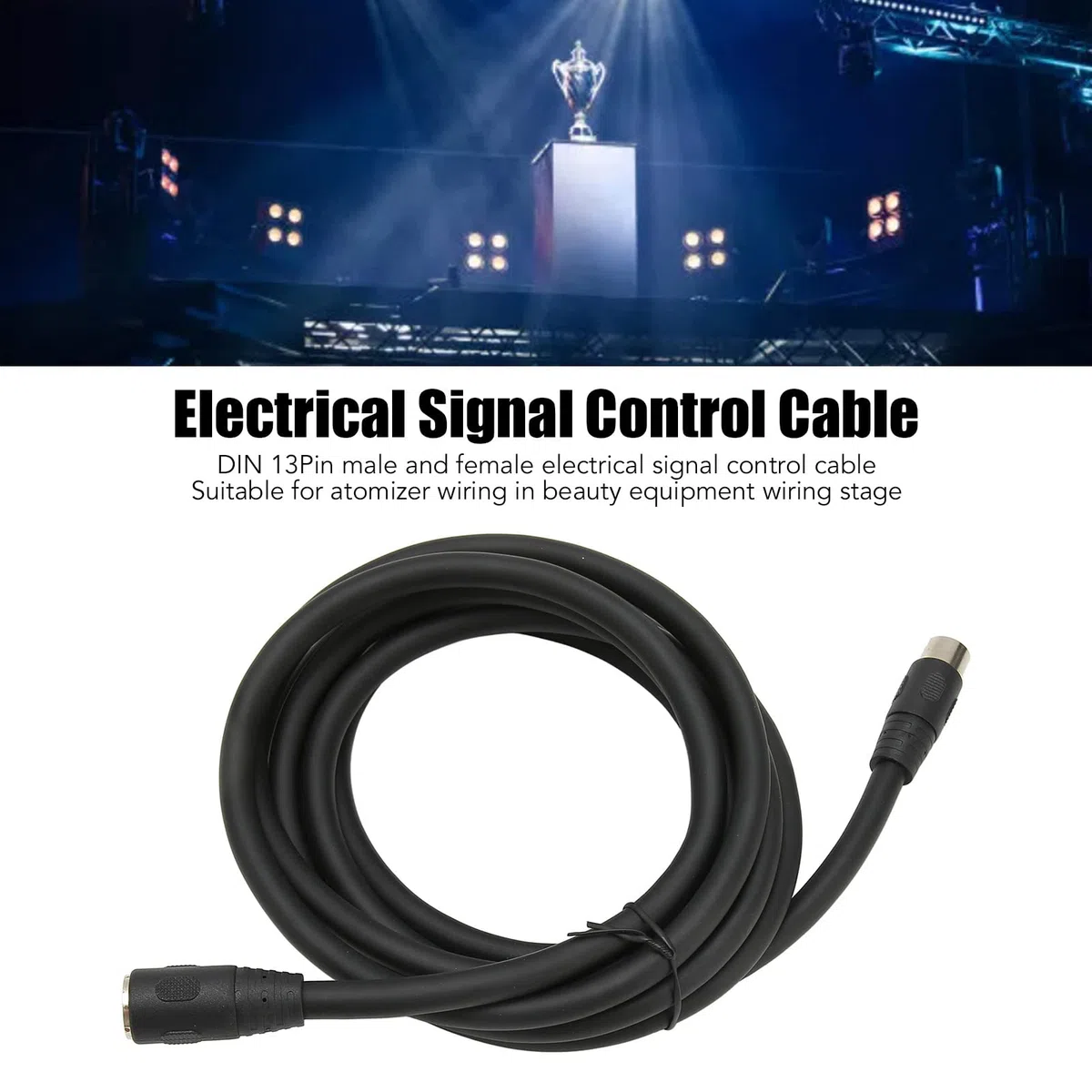 Kabel Męski na żeński DIN 13 PIN, Kabel Przedłużający DIN 13 PIN Męski na żeński, Profesjonalny Kabel Sterowania Sygnałem Elektrycznym, do Atomizera Scenicznego (Mężczyzna