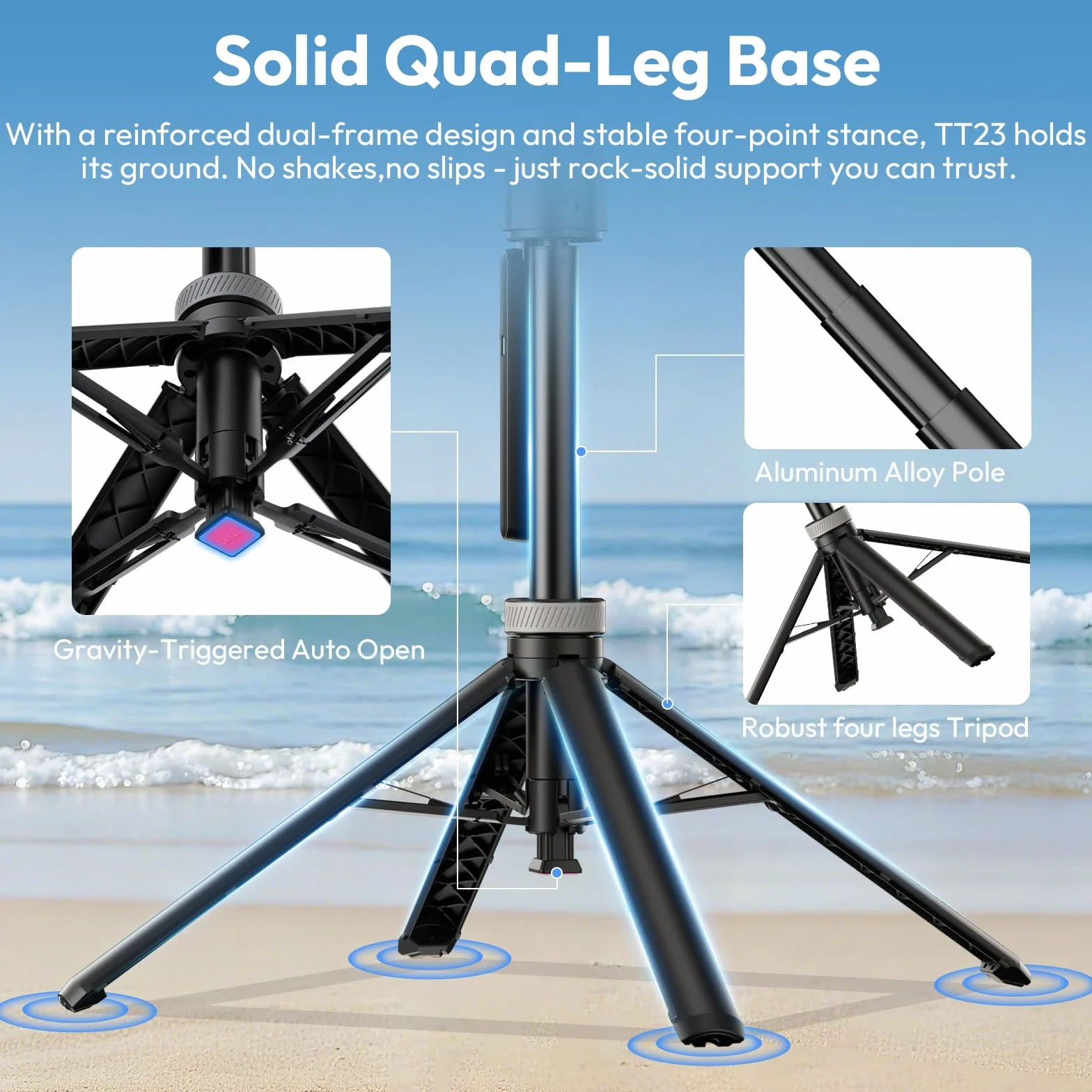 Ulanzi TT23 Statyw z automatycznym śledzeniem twarzy 165 cm 360° Bluetooth pilot