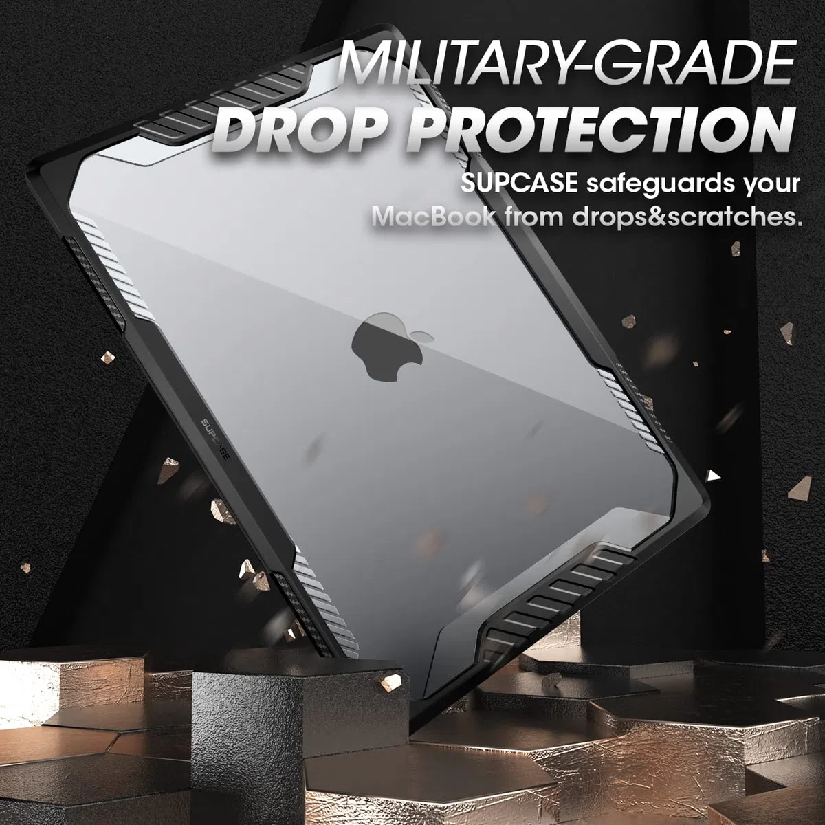 SUPCASE Etui Unicorn Beetle do MacBooka Air 13,6" (M3/2024, M2/2022) A2681, dwuwarstwowe twarde etui do MacBook Air 13,6" z Touch ID (czarne)