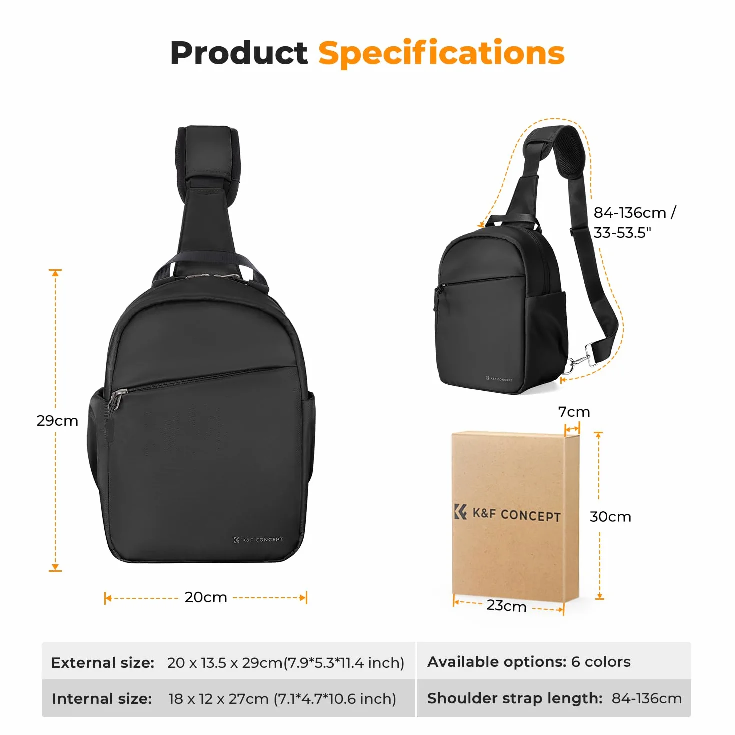 K&F CONCEPT Torba na ramię na aparat, wodoodporny plecak kompaktowy