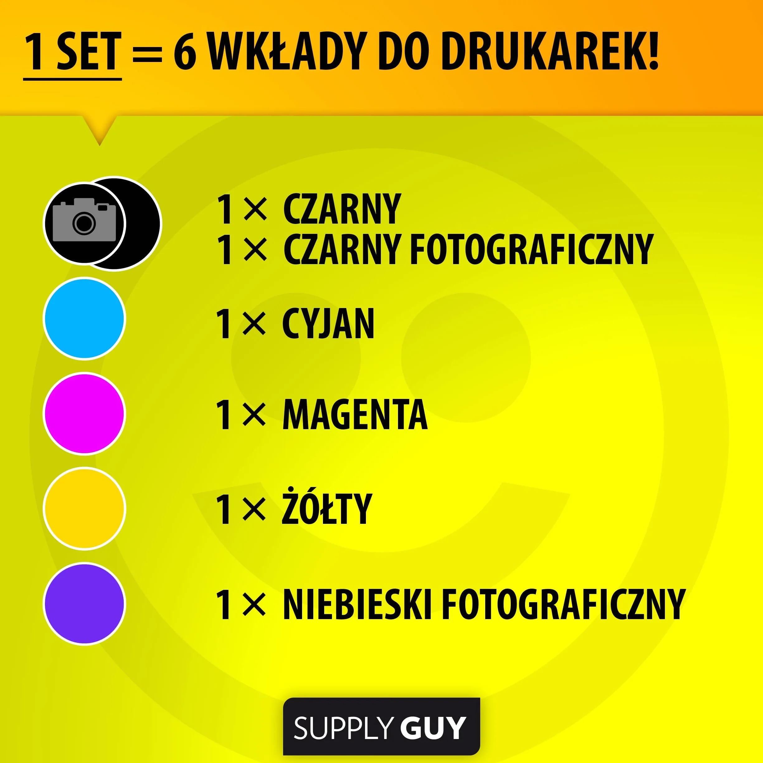 Supply Guy 6 XXL kartridże z czipem kompatybilne z Canon PGI-580 CLI-581 TS8100 TS8150 TS8151 TS8152 TS8200 TS8250 TS8251 TS8252 TS8300 TS8350 TS8351 TS8352 TS9100 TS9150 TS9155