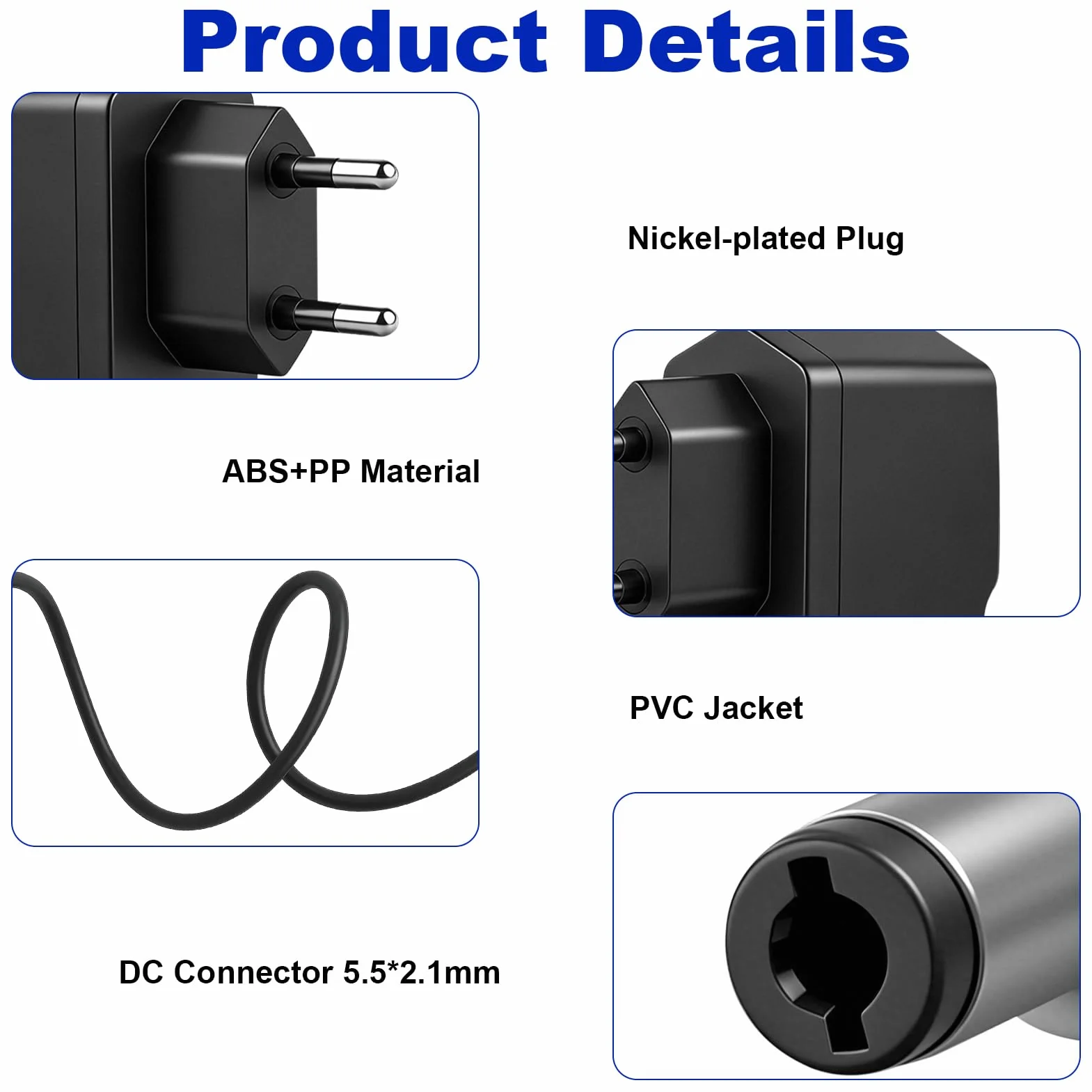 Uniwersalna ładowarka 5V 2A zasilacz 5V 2A AC/DC adapter 100-240V 50/60Hz ze złączem 5,5 mm x 2,1 mm, zasilacz 10 W do monitora projektora CCTV LED