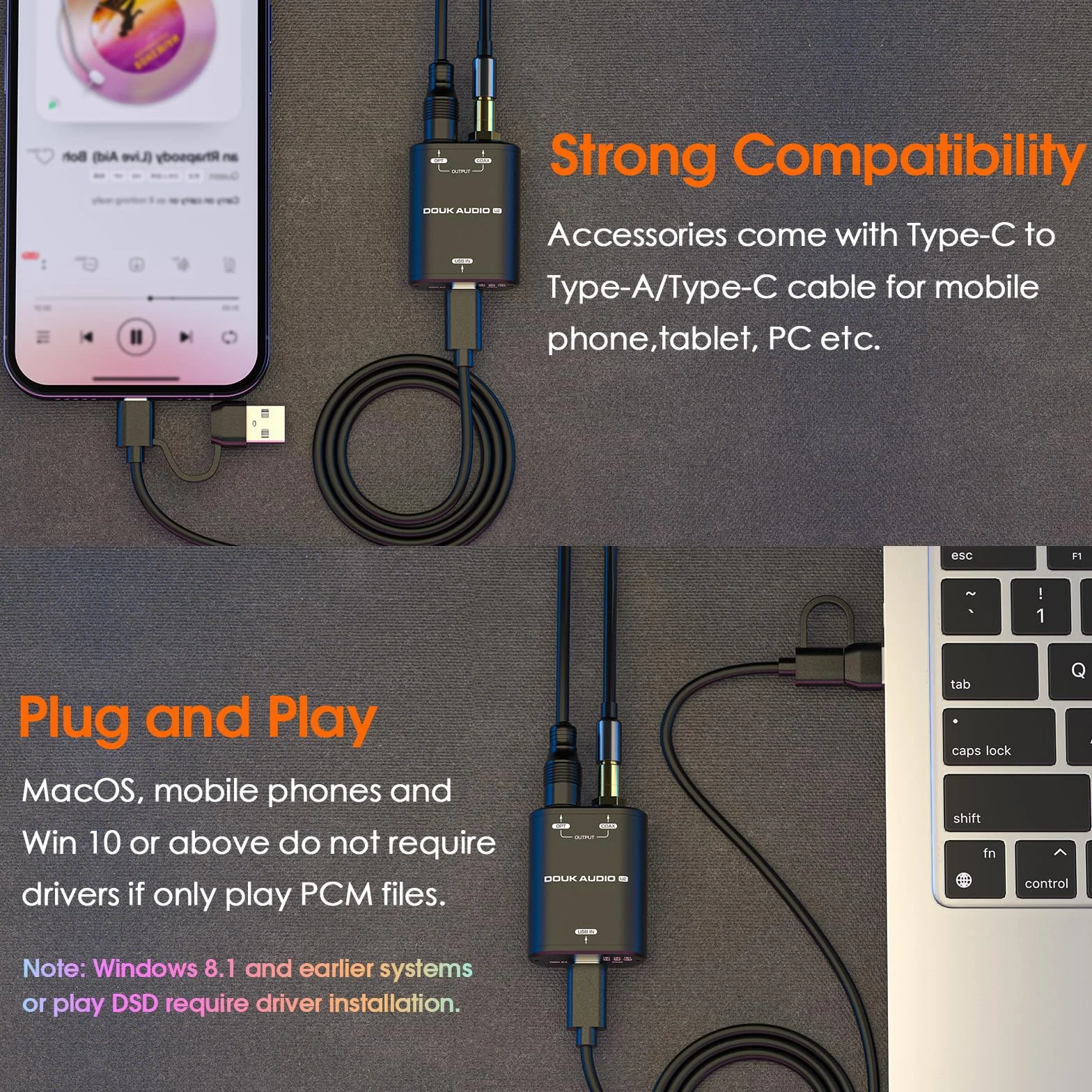 Nobsound Mini USB do SPDIF Konwerter Sygnałowy Interfejs Audio Koastalny / Optyczny PCM / Dolby AC3 / DTS 24bit / 192kHz PNP Podłącz i Używaj