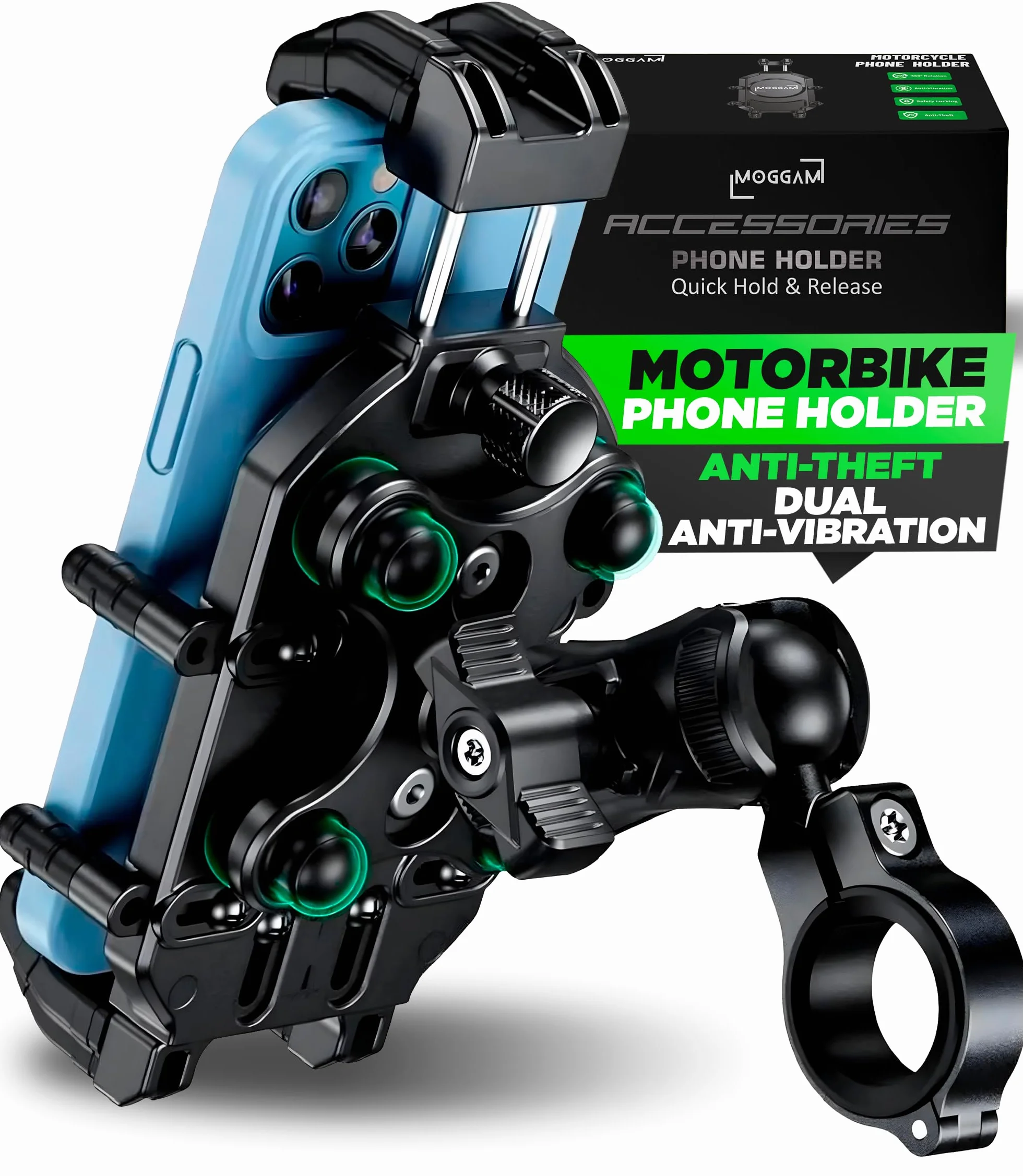 Uchwyt na Telefon do Motocykla Ultrabtrwały 5,4–7,2" Regulowane Ramię 360°