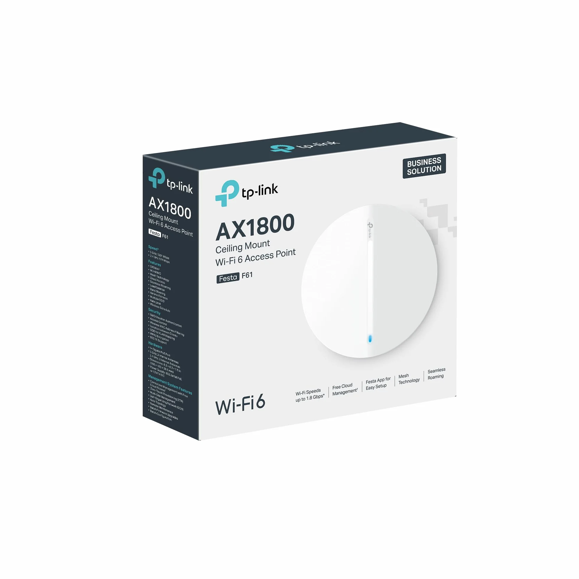 TP-Link Festa F61 | Punkt dostępowy WiFi 6 AX1800 | Montaż sufitowy | Obsługa PoE