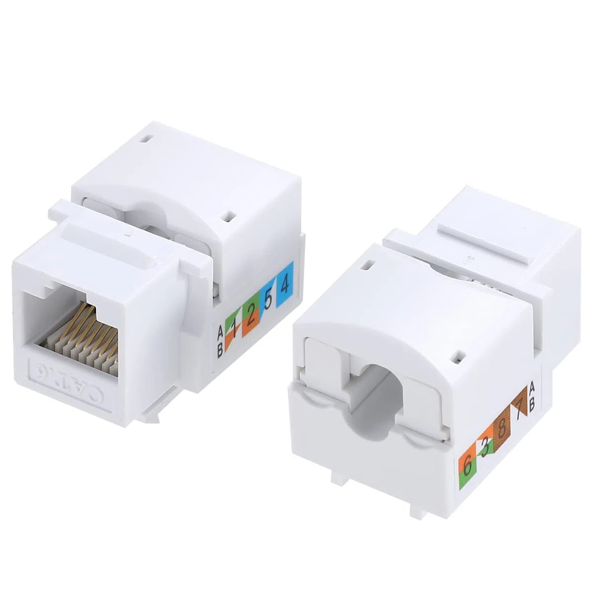 Greluma 10 sztuk gniazda Cat6 Keystone, gniazdo ścienne Ethernet, złącze sieciowe Cat6 - kompatybilne z Cat5/5e/6