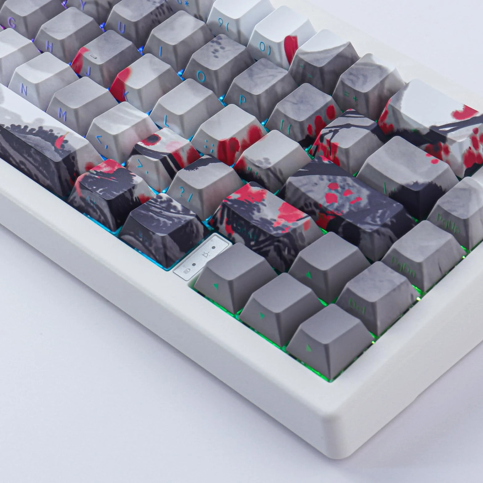 Nasadki klawiszy PBT 135 klawiszy zestaw z nadrukiem bocznym podwójny prześwit profil Cherry do klawiatur mechanicznych Cherry MX