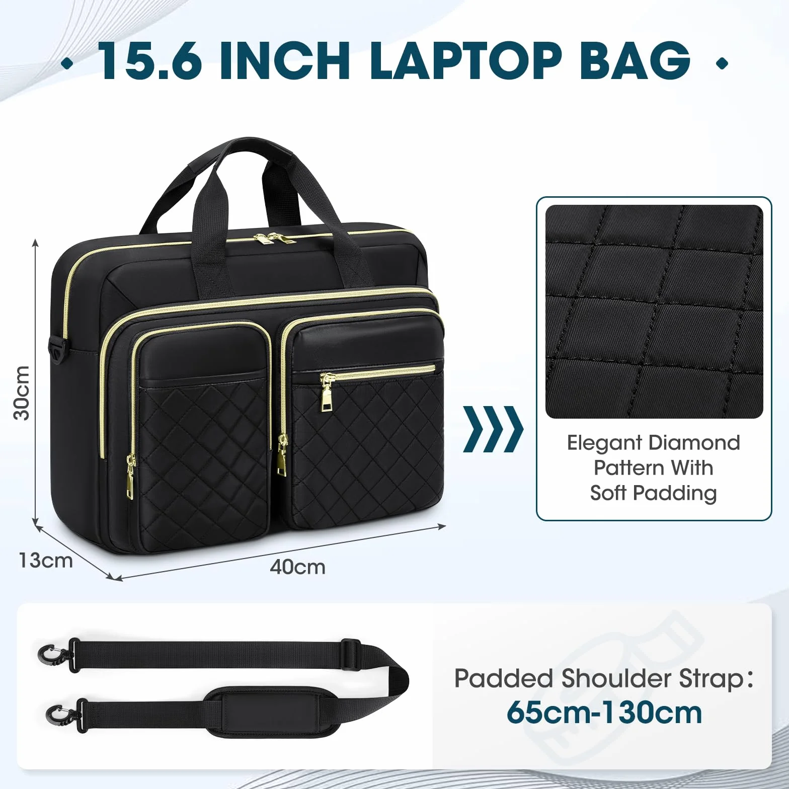 RAINSMORE Torba na laptopa dla kobiet, aktówka