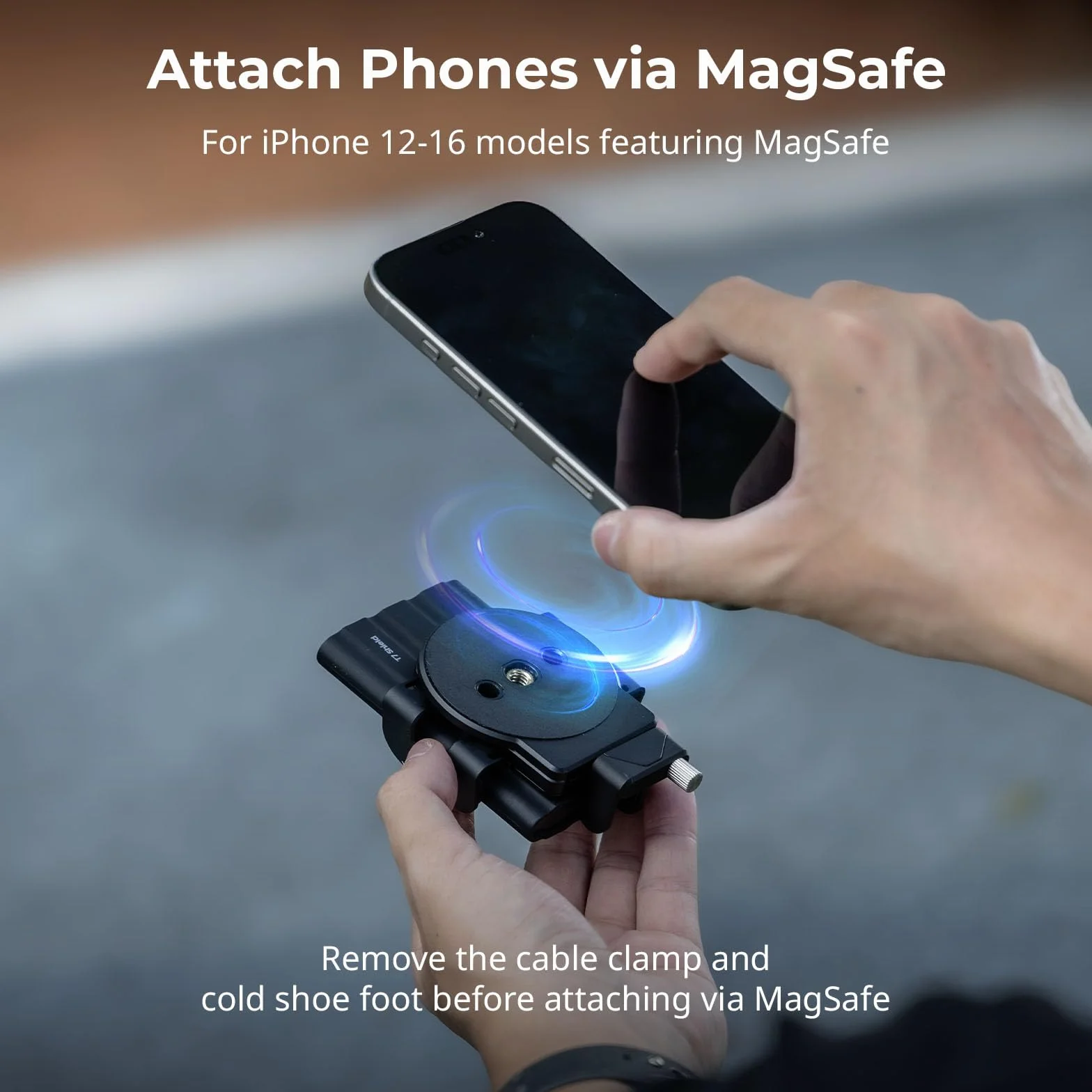 SMALLRIG Uchwyt SSD z zaciskiem kablowym Cold Shoe 40-60 mm do Samsung T5 T7 SanDisk MagSafe iPhone 5196