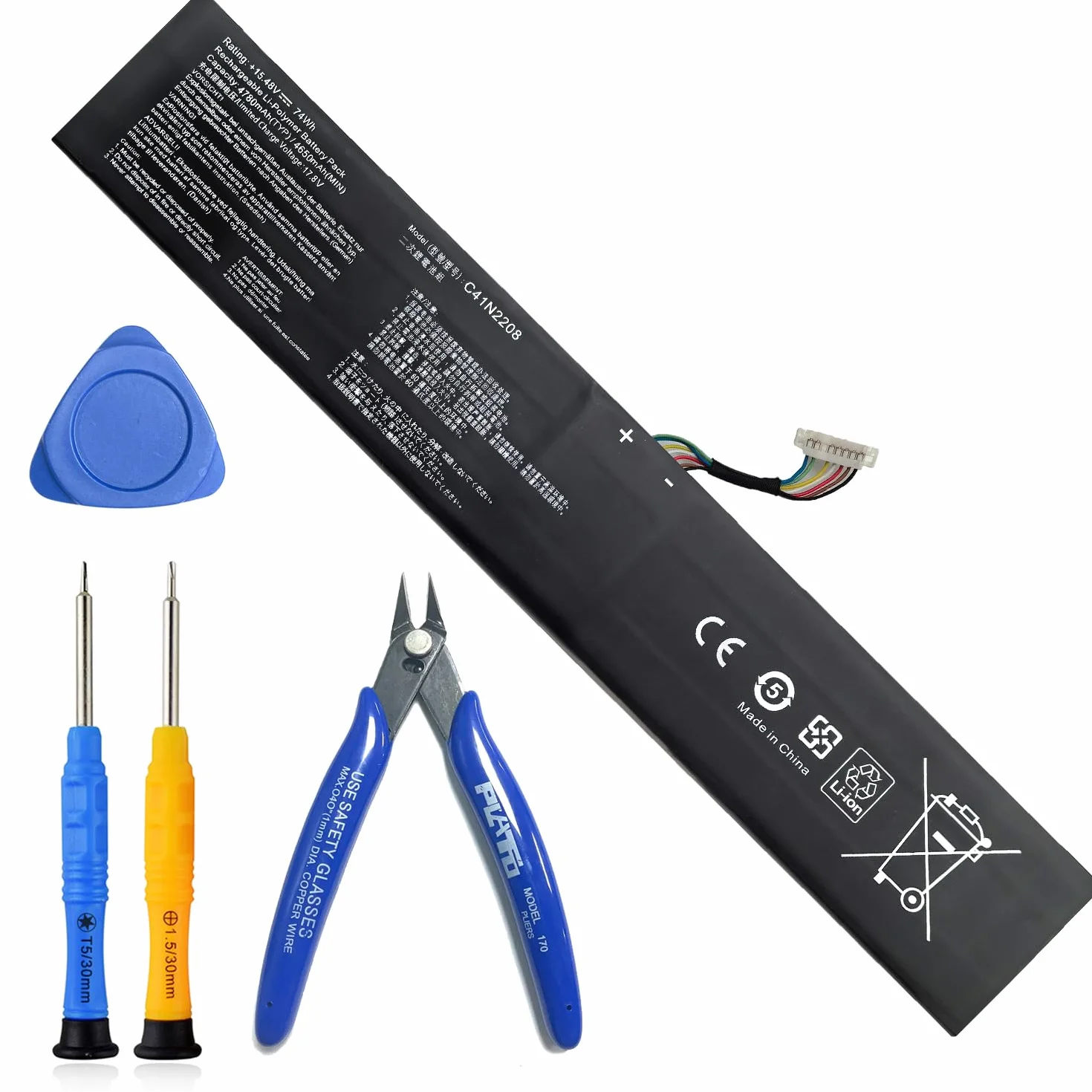 XITAIAN 15,48V 74Wh 4780mAh C41N2208 bateria zamienna do konsoli do gier Asus ROG Ally (2023) RC71L