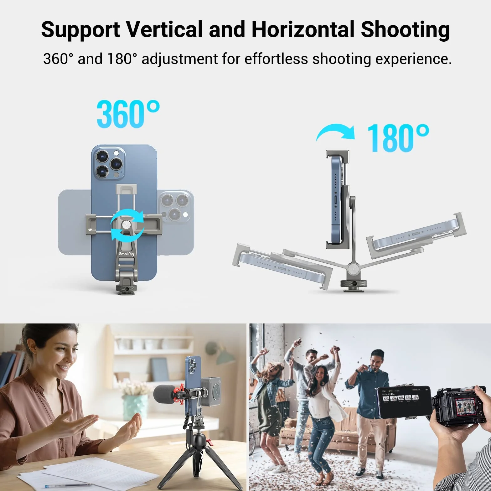 SMALLRIG Uchwyt Telefonu z Zimnymi Butami 1/4" Obrót 360°