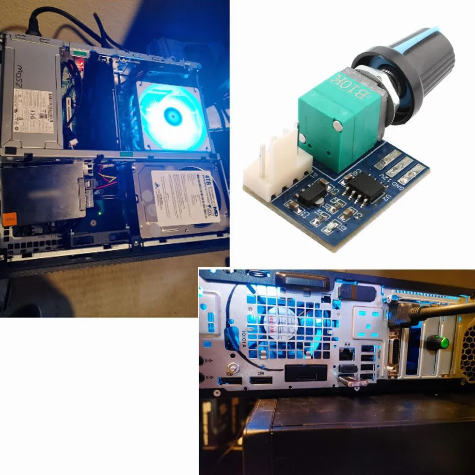 RUNCCI-YUN 2Pack Kontroler prędkości wentylatorów PWM, DC 0-12V 4-przewodowy kontroler prędkości wentylatorów PC CPU, regulator przełącznika do obudowy komputera PC
